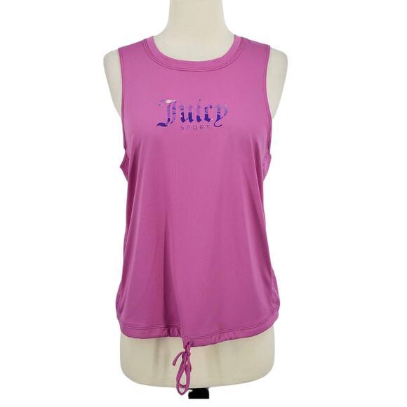 SALE Juicy Couture Sort Perforated Logo Hologram Tank Top Large - Picture 7 of 7